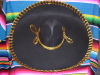 Sombrero Charro, schwarz, am Rand dekoriert